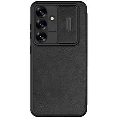 Etui Nillkin Qin Pro na Samsung Galaxy S25+ z klapką i osłoną aparatu - czarne