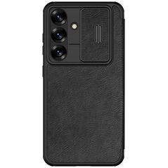 Etui Nillkin Qin Pro na Samsung Galaxy S25 z klapką i osłoną aparatu - czarne