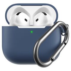 KeyBudz Elevate Keychain - silikonowe etui ochronne do AirPods 4 gen. (cobalt blue)