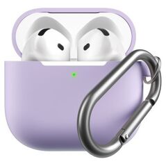 KeyBudz Elevate Keychain - silikonowe etui ochronne do AirPods 4 gen. (lavender)