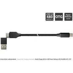 Καλώδιο PYTHON USB Python USB 2.0 Lade-und Datenkabel QC 3.0 PD 60W μαύρο 1m 13317597 4014619880959