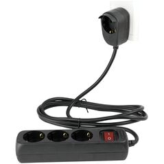 REV REV Multiple Socket Καλώδιο τροφοδοσίας 3+1 φορές 5m + διακόπτης μαύρος 13869649 4006341717313