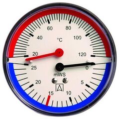 Termohydrometr TH 80, fi80 mm, 0÷40 mH2O, 20÷120°C, G1/4, ax, kl. 2,5A
