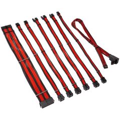 Kolink Kolink Core Pro Braided Cable Extension Kit 12V-2x6 Type 2 - Jet Black/Racing Red 13338811 5999094005723