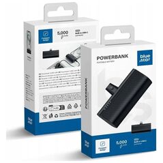 BLUE STAR powerbank 5000 mAh z wbudowanym złączem Typ C 2,1A W0556 czarny