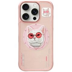 Etui Nimmy Glasses Cool Cat do iPhone 16  Pro różowy