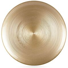 Vilde Talerz obiadowy płaski płytki duży szklany złoty / patera 32,5 cm