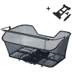 Kosz na bagażnik BASIL BASE XL REAR BASKET, MIK z adapterem do mocowania, Stalowy, Black (Eco Bottom) (NEW 2025)