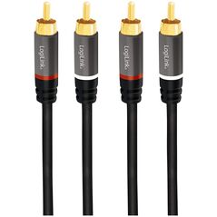 Kabel LogiLink RCA (Cinch) x2 - RCA (Cinch) x2 1.5m czarny (CA1203)