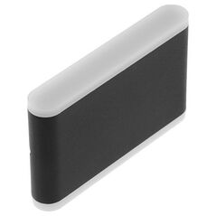 Outdoor LED light GTV VALLA, IP54, 4000 K, 12 W, 960 lm, black, 17.5 x 3 x h11.6 cm