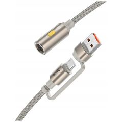 HOCO kabel USB A / Typ C do zapalniczka samochodowa UA38B 0,3 m złoty