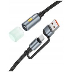 HOCO kabel USB A / Typ C do LED light UA38C czarny