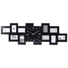 Home Styling Collection Ρολόι τοίχου με 10 μαύρες κορνίζες φωτογραφιών, 80 x 4 x 26 cm 14127160 8720573206389