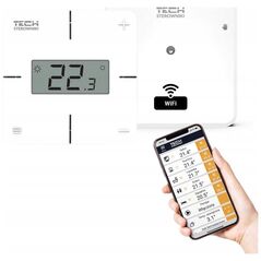 Regulator bezprzewodowy pokojowy T2 X WiFi z modułem wykonawczym, montaż natynkowy
