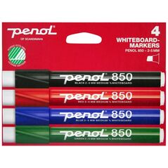 Whiteboardmarker Penol 850 2-5mm ass. 4stk/sæt svanemærket - (4 stk.)