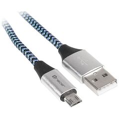 Kabel USB Tracer USB-A - microUSB 1 m Niebieski (TRAKBK46263)