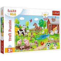 Puzzle 24 elementy Maxi Bobaski i Miś, Bobaski i zwierzęta Trefl