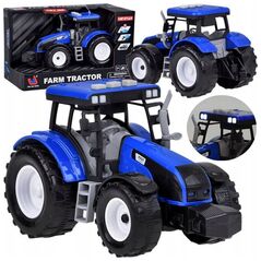 Niebieski traktor dla małego rolnika + dźwięki światła ZA5224
