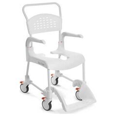 Etac Clean wózek toaletowo-prysznicowy zregulacją wysokości siedziska (47,5 do 60cm)- 4 hamulce, kol. śnieżny biały