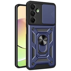 Etui pancerne Hybrid Armor Camshield z osłoną aparatu i metalowym ringiem do Samsung Galaxy A16 / A16 5G - niebieskie