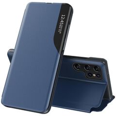 Eco Leather View Case etui do Samsung Galaxy S25 Ultra z klapką i podstawką - niebieskie