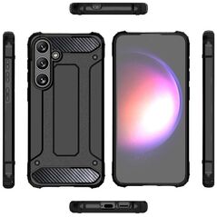 Hybrid Armor etui na Samsung Galaxy S24 FE pancerny hybrydowy pokrowiec - czarne