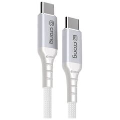 Crong Armor Link - Kabel 60W PD 3A USB-C do USB-C 150cm (biały)