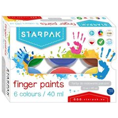 Starpak FARBY DO MALOWANIA PALCAMI 6 KOLORÓW 40ML STARPAK 448008