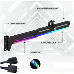 1stCOOL 1stCool Υποστήριξη GPU Kovový držák ARGB, černá 13269701 8594192891284