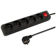 98-747# Przedłużacz sieciowy pr-570wsp 5-gniazd z uziemieniem+wyłącznik 3m czarny (3x1,5mm)