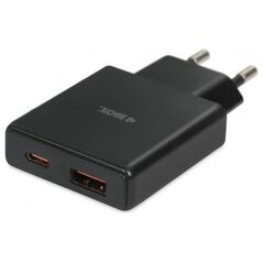 Ładowarka sieciowa iBOX C-43 Slim USB A+C 30W kabel USB-C do USB-C czarna