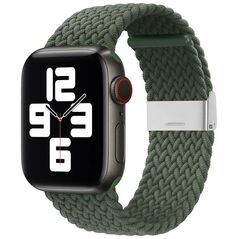 Hurtel Strap Fabric opaska do Watch 6 / 5 / 4 / 3 / 2 (40mm / 38mm) pleciony materiałowy pasek bransoletka do zegarka zielony