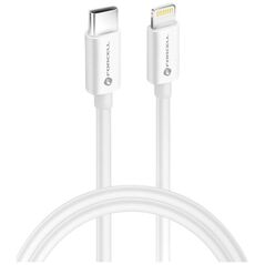 Kabel USB ForCell FORCELL F-ENERGY C901 kabel Typ C do Lightning MFi PD 3A 30W 1 m biały