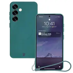 Bizon Case Silicone Magnetic Samsung Galaxy S25 / Galaxy S24 dark green