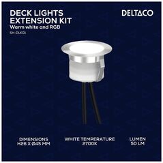 Deltaco Išmanusis terasos/ kiemo apšvietimas DELTACO SMART HOME švelni balta ir RGB spalvos, sidabrinis / SH-DLK01 13242161 7333048052209