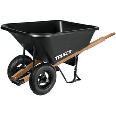 Truper Dviejų ratų sodo karutis su πλαστελίνη talpa ir medinėmis rankenomis 175L Truper® 13284009 7501206693179