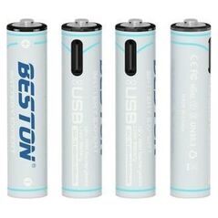 BESTON Baterijos AAA įkraunamos su USB-C lizdu, 400mAh, Li-Ion, 4 vnt. 13460979 6972443860869