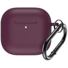 Silicone Airpods Case with hook - AirPods 4 burgundy