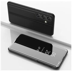 Clear View Case etui do Samsung Galaxy S24 FE pokrowiec z klapką - czarne