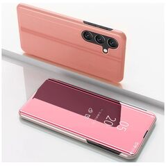 Clear View Case etui do Samsung Galaxy S24 FE pokrowiec z klapką - różowe