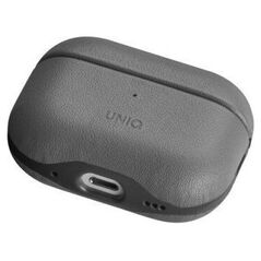 UNIQ Lyden DS - etui  ze sztucznej skóry do AirPods Pro 2 szare/czarne - Gwarancja bezpieczeństwa. Proste raty. Bezpłatna wysyłka od 170 zł.