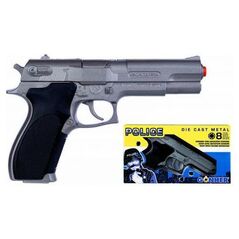 Gonher Metalowy pistolet policyjny 8 naboi