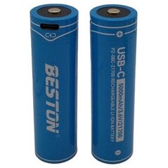 BESTON Baterija 21700 įkraunama με USB-C lizdu, 3.6V, 5000mAh, Li-Ion, 2vnt. 14201018 9990000620388