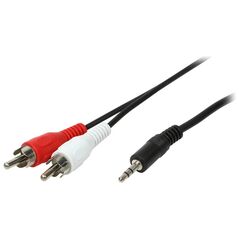 Kabel LogiLink Jack 3.5mm - RCA (Cinch) x2 5m czarny (CA1043)