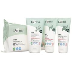 Derma SET Eco Baby maść łagodząca 100ml + krem pielęgnacyjny 100ml + szampon/mydło do kąpieli 150ml + chusteczki nawilżane 64szt