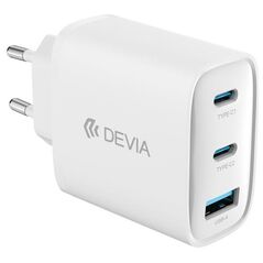 Φορτιστής Ταξιδίου Ταχείας Φόρτισης Devia RCE-6505ACCL με Τριπλή Έξοδο USB A & 2xUSB C GaN PD 65W Extreme Λευκό 6942297111615 6942297111615 έως και 12 άτοκες δόσεις