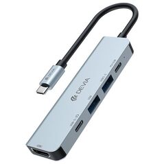 Hub USB C Devia EC702 5 σε 1 PD 100W & HDMI Leopard Γκρι 6942297108981 6942297108981 έως και 12 άτοκες δόσεις