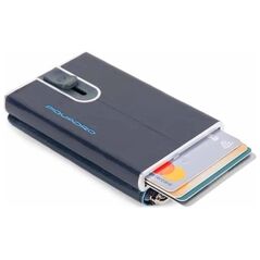 Piquadro Piquadro, Blue Square, Leather, Card Holder, Square Sliding System with Zipped Coin Pocket, PP5359B2R-BLU2, Blue, For Men For Men