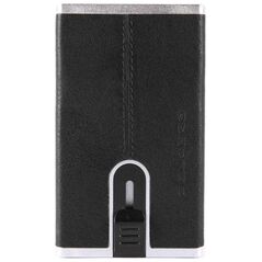 Piquadro Piquadro, Black Square, Leather, Card Holder, Square Sliding System, PP4825B3R-N, Black, For Men For Men