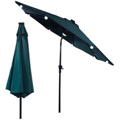 PARASOL OGRODOWY Z OŚWIETLENIEM ŻARÓWKI LED 270CM TURKUSOWY